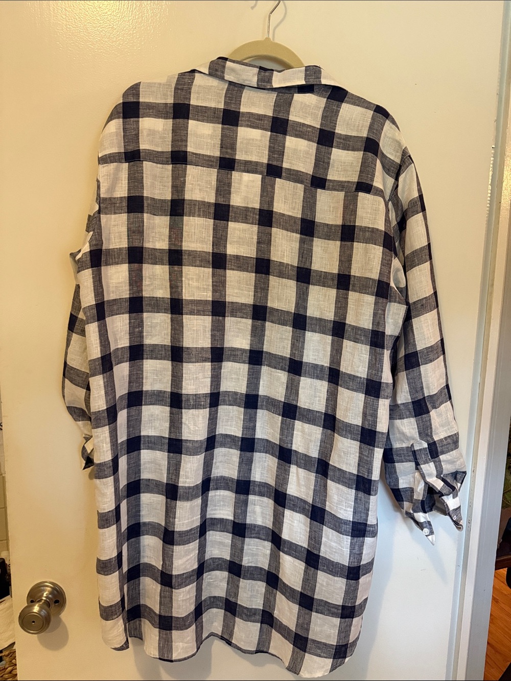 Frank & Eileen Women’s Navy and White Check Button-Up Shirt Dress - Picture 8 of 8